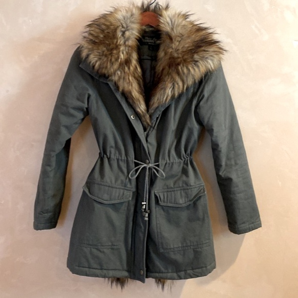 Donna Salyers Coat with 100% Faux Fur Collar